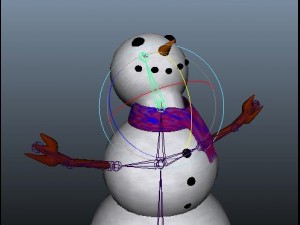 rigged snowman Modello 3D
