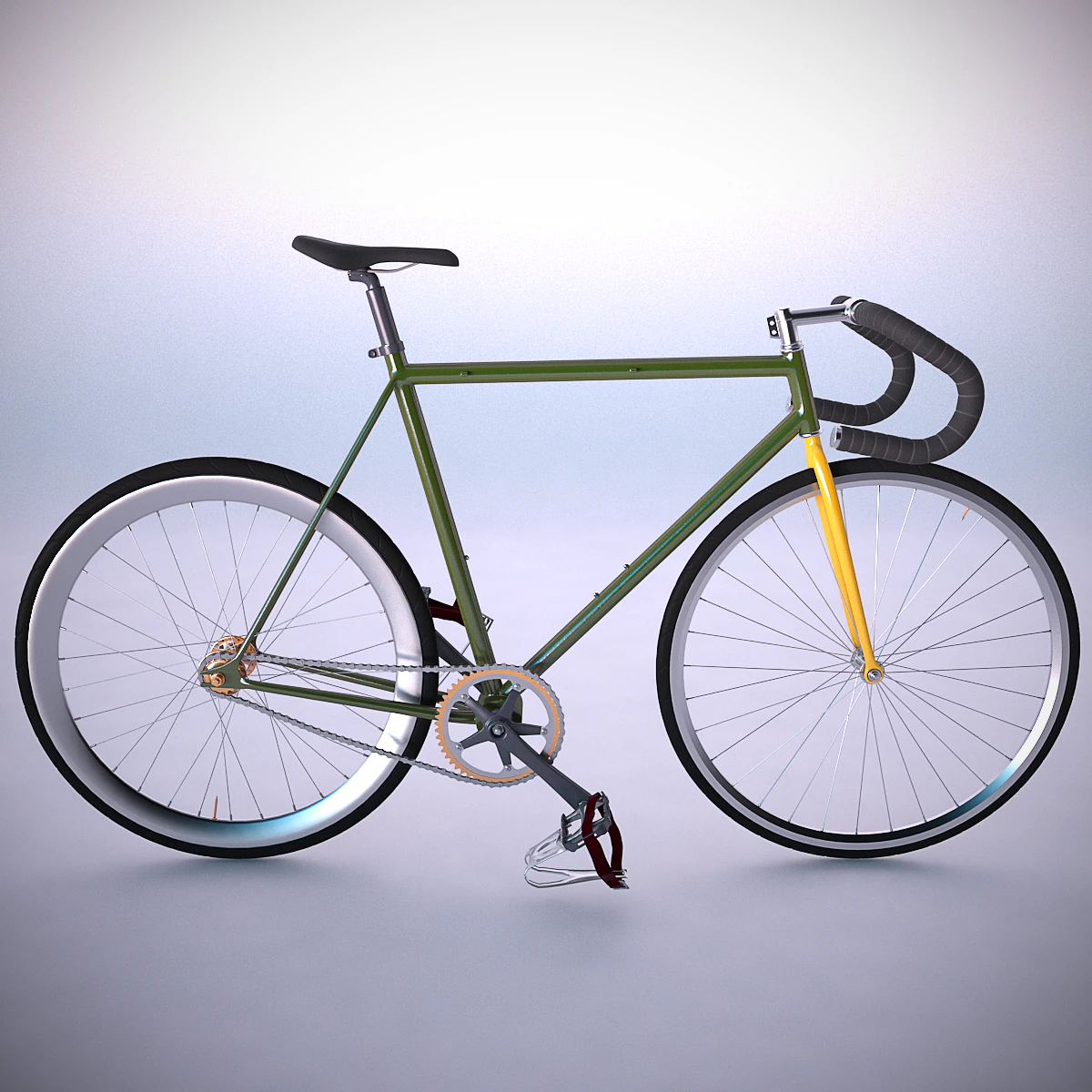 vintage fixed gear bicycle 3D Model .c4d .max .obj .3ds .fbx .stl .blend 