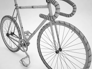 vintage fixed gear bicycle 3D Model