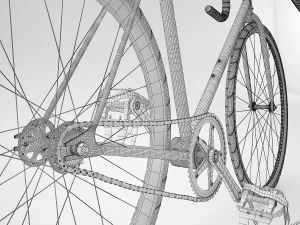 vintage fixed gear bicycle 3D Model
