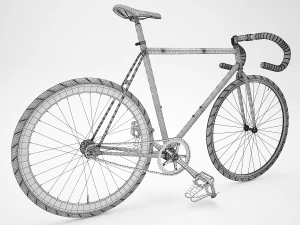 vintage fixed gear bicycle 3D Model