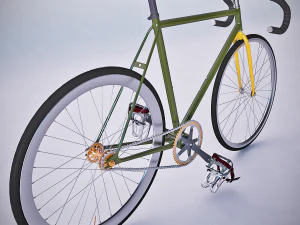 vintage fixed gear bicycle 3D Model