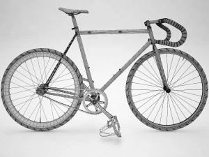 vintage fixed gear bicycle 3D Model