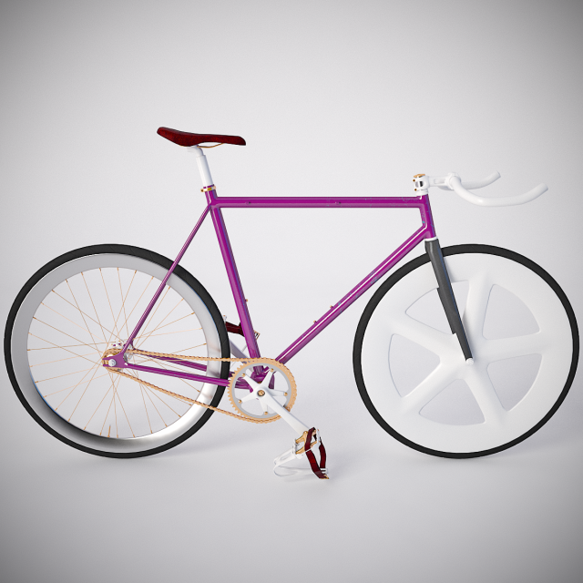 fixed gear bicycle Modelo 3D .c4d .max .obj .3ds .fbx .stl .blend 