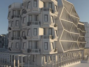 modelowanie zewnętrzne budynku projekt 3d Model 3D