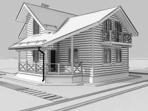 wooden house 3D Model