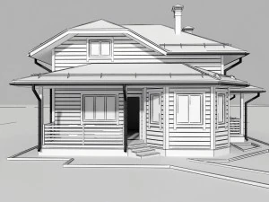 wooden house 3D Model