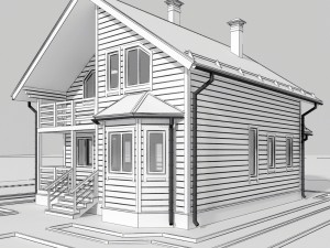 wooden house Modello 3D
