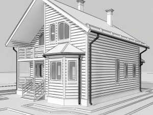 wooden house 3D Model