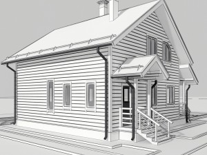 wooden house Modello 3D