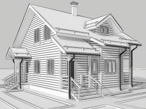 wooden house Modello 3D