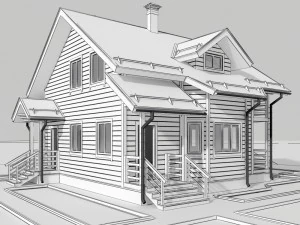 wooden house 3D Model