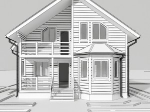 wooden house Modello 3D