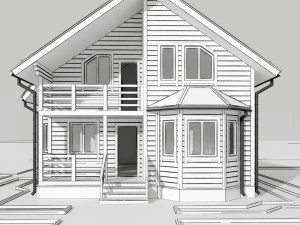 wooden house 3D Model