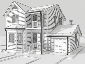 wooden house Modèle 3D