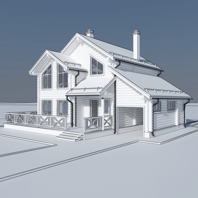 wooden house Modello 3D .c4d .max .obj .3ds .fbx .stl .blend