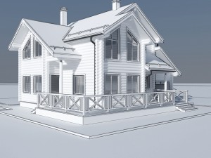 wooden house Modello 3D