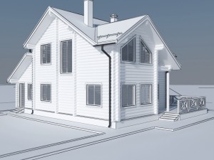 wooden house Modello 3D