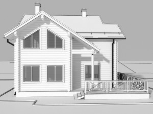 wooden house Modello 3D