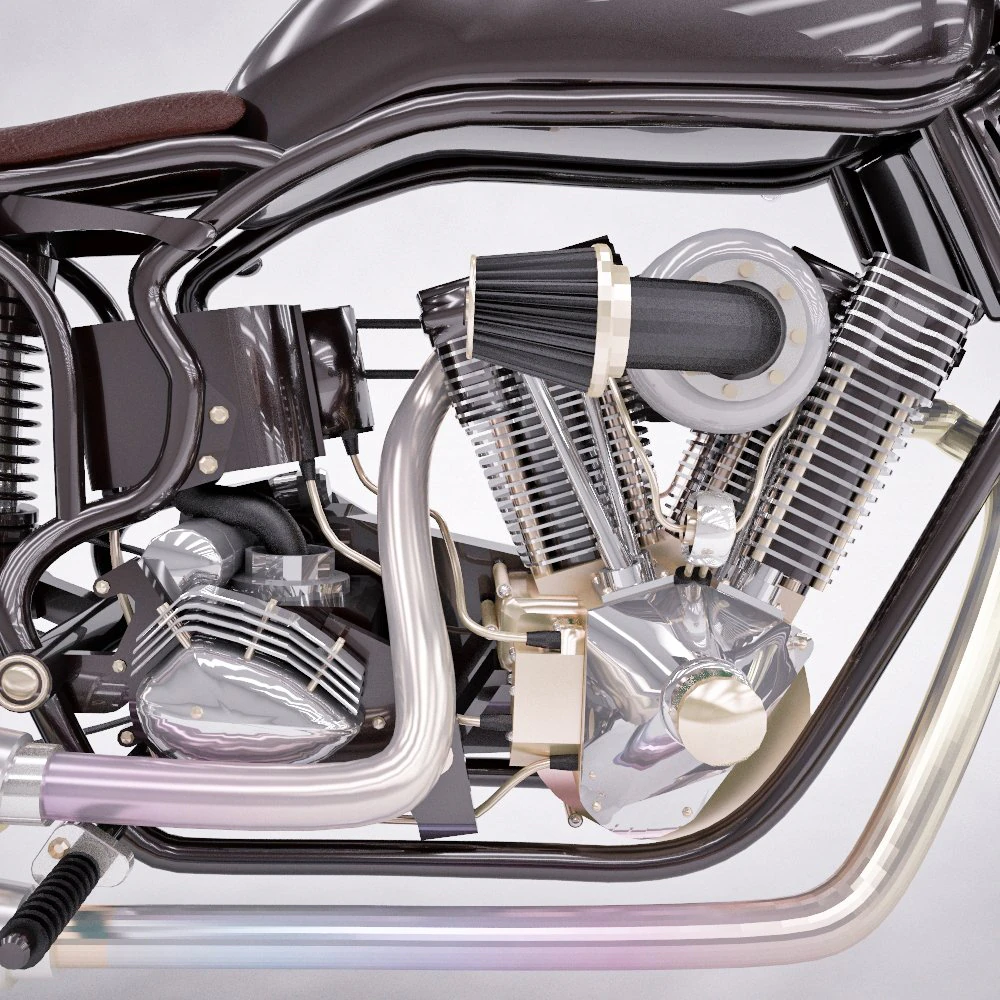 motorcycle cafe racer 3D Model .c4d .max .obj .3ds .fbx .stl .blend 