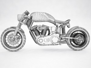 motorcycle cafe racer 3D 模型