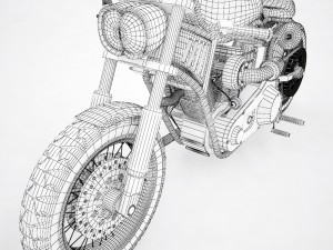 motorcycle cafe racer 3D 模型