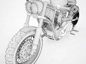 motorcycle cafe racer 3D Model