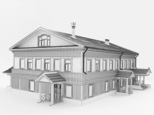 wooden house Modello 3D