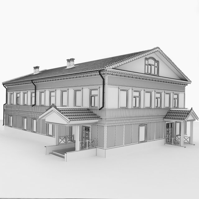 wooden house Modello 3D .c4d .max .obj .3ds .fbx .stl .blend 