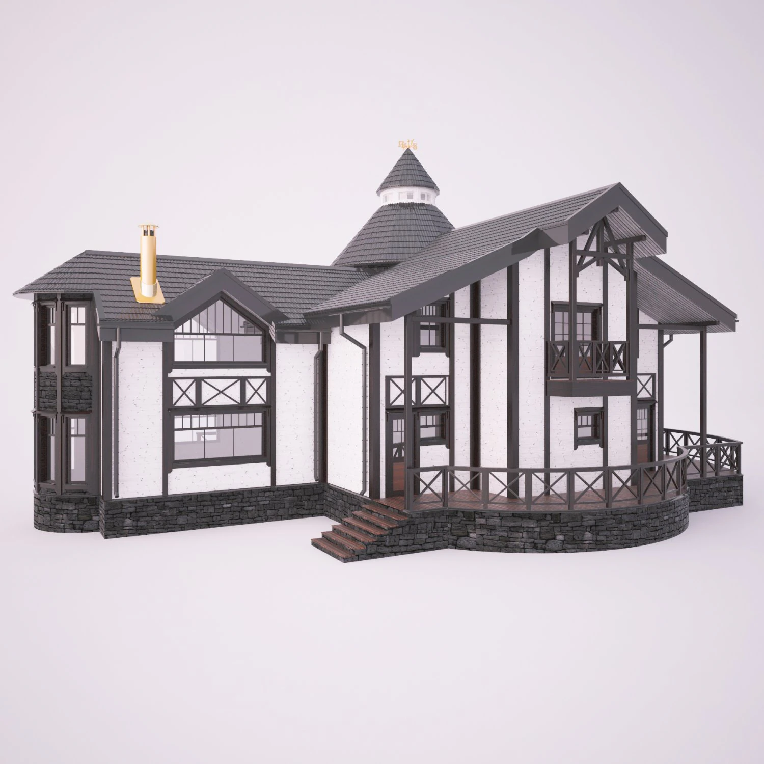 cottage 3D Model .c4d .max .obj .3ds .fbx .stl .blend 