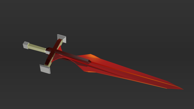 red sword 3D Model .c4d .max .obj .3ds .fbx .stl .blend 
