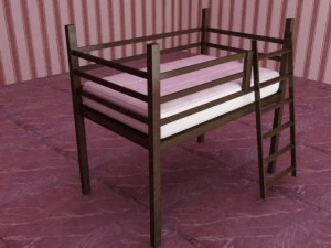 il carrello per bambini per dormire in sicurezza e il divano sono gratuiti Modello 3D