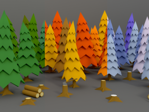 stylized trees pack 01 3D Model