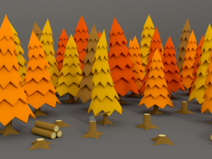 stylized trees pack 01 3D Model