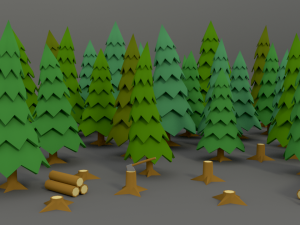 stylized trees pack 01 3D Model