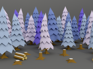 stylized trees pack 01 3D Model