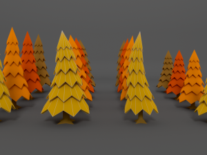 stylized trees pack 01 3D Model