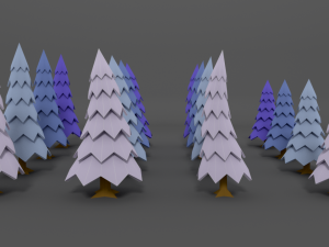 stylized trees pack 01 3D Model
