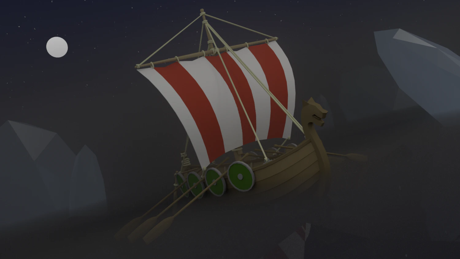 stylized longboat 3D Model .c4d .max .obj .3ds .fbx .stl .blend 