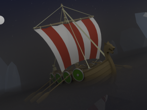 stylized longboat 3D Model