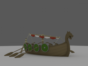 stylized longboat Modèle 3D