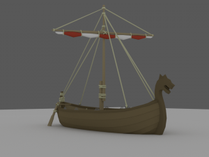 stylized longboat Modèle 3D