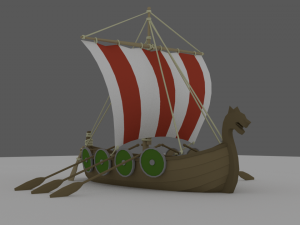 stylized longboat Modèle 3D