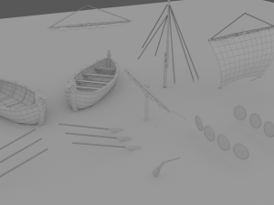 stylized longboat Modèle 3D
