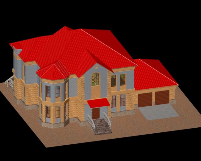 bosfor cottage Modello 3D .c4d .max .obj .3ds .fbx .stl .blend 