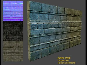 parede asteca Modelo 3D