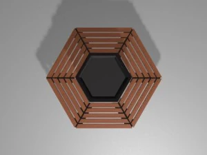 육각형 공원 벤치 3D 모델