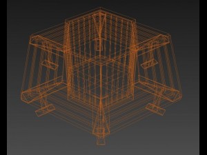 hex shaped park bench 3D Model