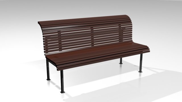 wooden park bench Modello 3D .c4d .max .obj .3ds .fbx .stl .blend 