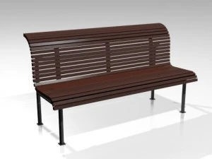 деревянная скамейка в парке 3D Модель